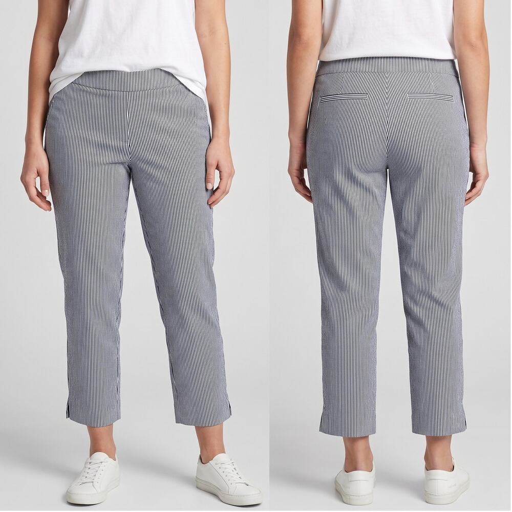 Carolina Belle Montreal Womens 16 Blue Striped Capri Pants